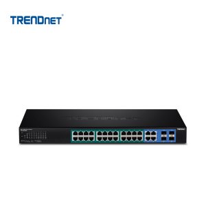 Switch Administrable TRENDnet de 24 puertos PoE+ 4 gigabit y 4 SFP | TPE-5028WS